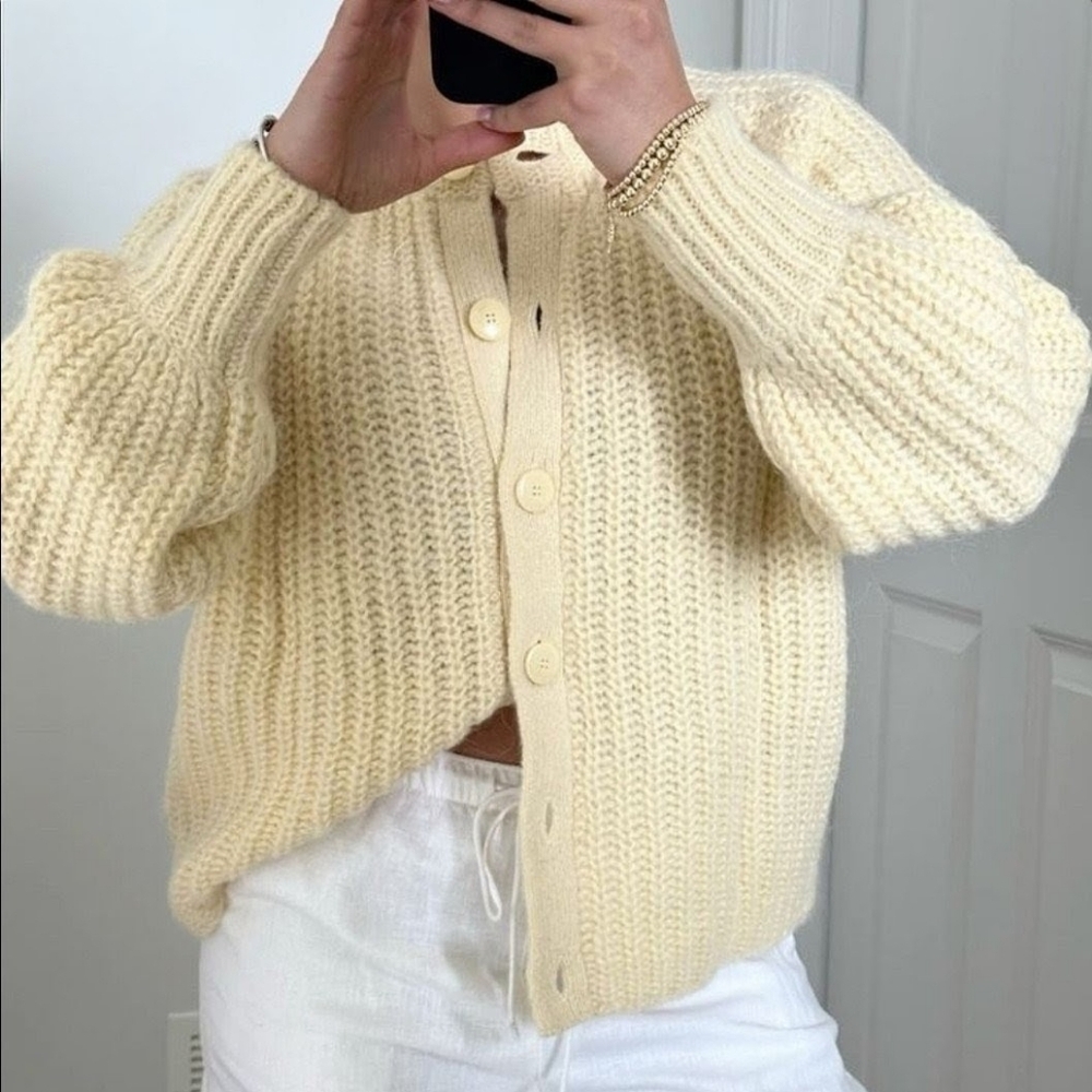 Sezane Pastel Yellow Emile Cardigan, XS